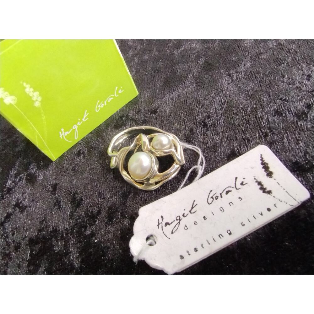Hagit Gorali NEW W/ Tag Sterling Silver & Pearl Pendant